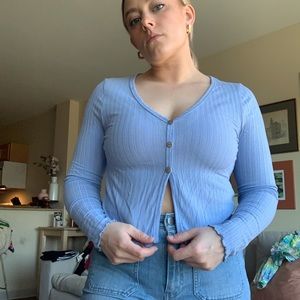 Baby Blue Long Sleeve Top